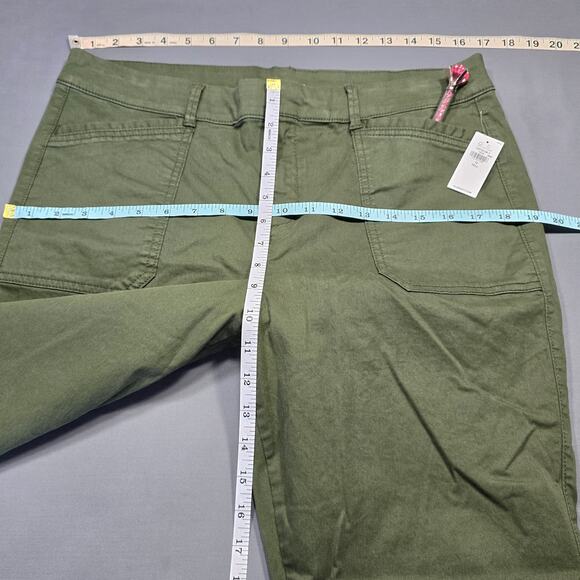 Old Navy Green Moss Pants NEW Pixie Chino Stretch Skinny Womens Size 12 Tall Zip - Picture 6 of 9